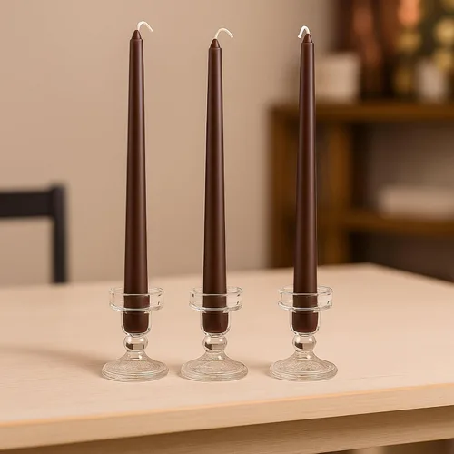Miniatura 39 de Efavormart 12 Pack 11" Velas cónicas de cera de parafina de rosa mate de color oro rosa de alta calidad, velas de cena largas sin aroma, con mecha