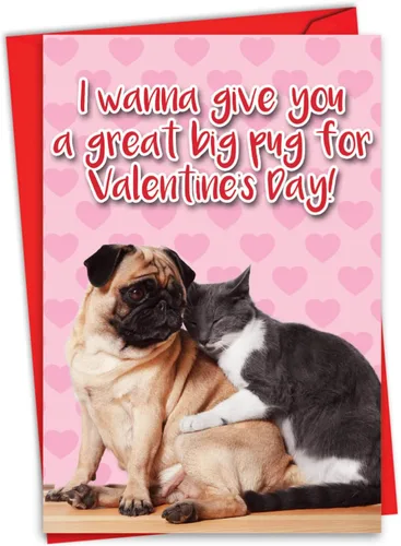 Miniatura 16 de NobleWorks Tarjeta de felicitación del día de San Valentín con sobre de 5 x 7 pulgadas para hombres, mujeres y parejas (1 tarjeta) caja de gato