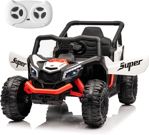 Miniatura 10 de Run Fast 24V vehículo de paseo con control remoto para padres, vehículo de paseo eléctrico para niños de 3 a 5 años, UTV todoterreno, motores 4WD