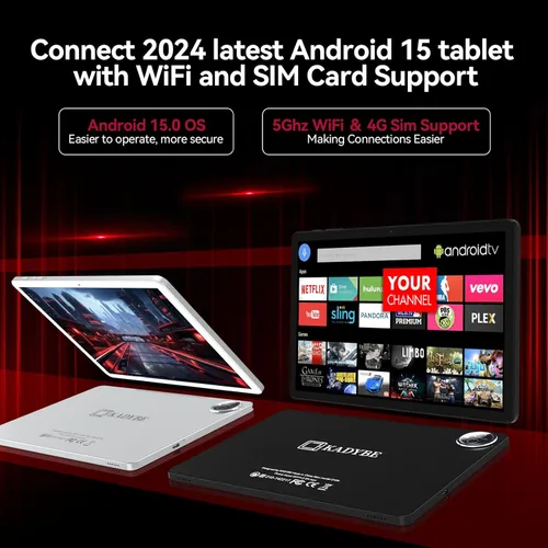 Miniatura 6 de KADYBE Tableta Android 15 de 11 pulgadas, las tabletas más recientes de 2025 con 16GB RAM 128GB ROM 1TB expandible, tableta con teclado, batería