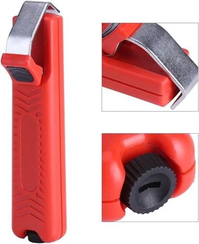 Miniatura 6 de Herramienta de pelado de cables, profundidad de corte ajustable, pelacables duros, mini cuchillo rojo, cortador de alicates, herramienta