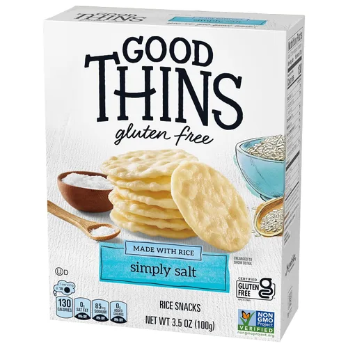 Miniatura 12 de GOOD THINS Galletas de arroz con simplemente sal, galletas de snack sin gluten, 3.5 oz