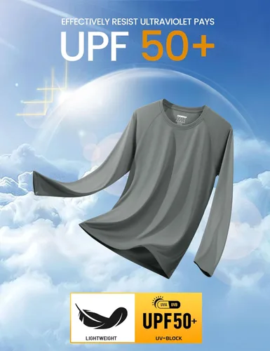 Miniatura 49 de MAGCOMSEN Camisas de manga larga para hombre, protección solar UPF 50+, camisetas atléticas para senderismo, correr, entrenamiento, protección