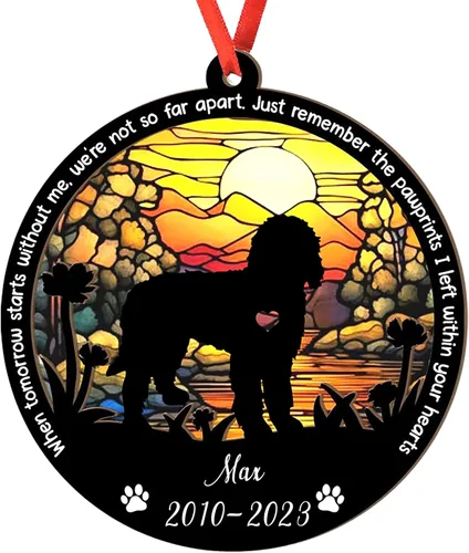 Miniatura 18 de Adorno personalizado para atrapasoles de sabueso afgano, adorno de Navidad de sabueso afgano – Regalo para perro amante, sabueso afgano