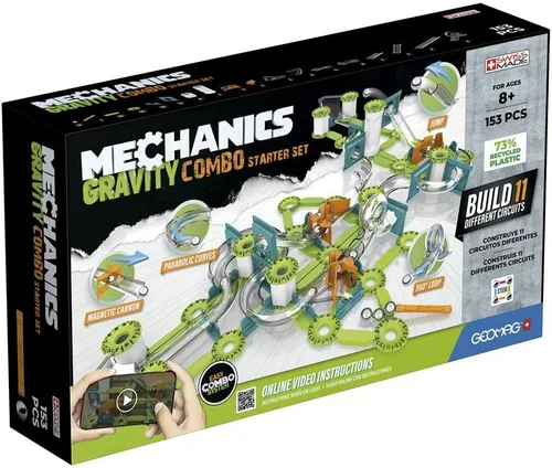 Miniatura 4 de Geomag Gravity Classic Mechanics - Juguetes magnéticos para niños a partir de 8 años, 153 imanes educativos STEM para niños, bloques magnéticos