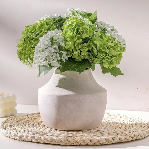 Miniatura 16 de Mitt&Ditt Florero de cerámica con asas, jarrón de 11 pulgadas de alto para centros de mesa, grandes jarrones decorativos de terracota, jarrones