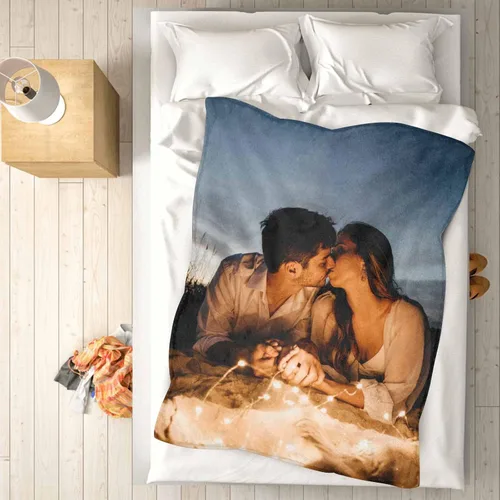 Miniatura 4 de Manta personalizada con texto fotográfico, manta personalizada con mis propias imágenes para Navidad, familia, mamá, papá, perro, hermanas, amigos