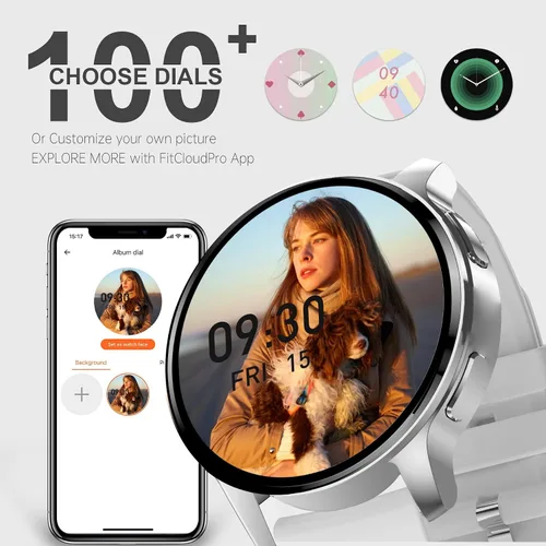 Miniatura 3 de Reloj inteligente para mujer, reloj inteligente Bluetooth para hacer/recibir llamadas con frecuencia cardíaca de 24 horas y monitor de sueño, IP68