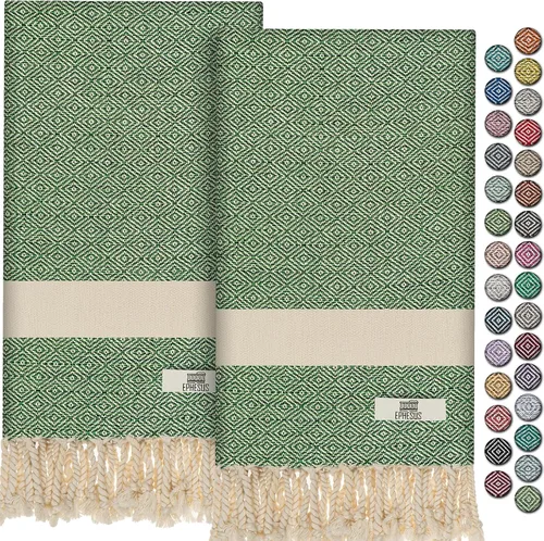Miniatura 66 de EPHESUS TOWELS Toallas de Mano - Juego de 2 18" x 30" - Toalla de Mano Turca Decorativa para Baño, Cocina, Invitados, Cara, Cabello, Té, Paño
