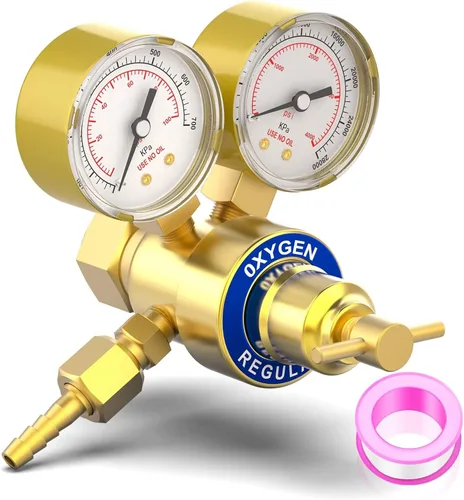 MEANLIN MEASURE Regulador de oxígeno Medidores de gas de soldadura CGA 540 Regulador de antorcha de corte, salida 0-100PSI Entrada 0-4000PSI Medidor