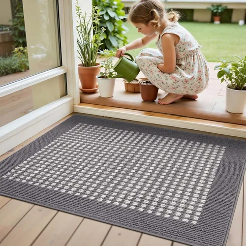 Miniatura 51 de Ileading Alfombra de pasillo de lavandería de 2 x 6 pies, antideslizante, con parte trasera de goma, lavable a máquina, alfombra gris