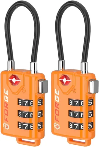 Miniatura 19 de Cerraduras para equipaje con cable aprobadas por la TSA, combinación reajustable con cuerpo de aleación, Moderno