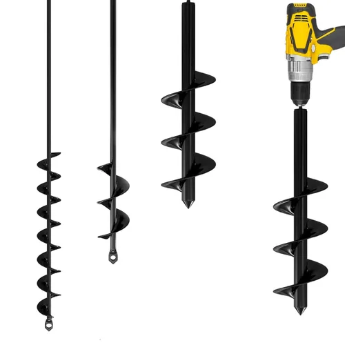 K-Brands Paquete de brocas para plantar – 1.6 x 16 pulgadas y 3.5 x 16 y 2 x 32 pulgadas – Taladro de agujero en espiral de jardín y maceta de