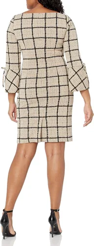 Miniatura 2 de Jessica Howard Vestido de tubo de campana con abertura para mujer con mangas de lazo
