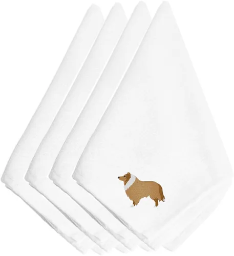 Miniatura 7 de Caroline's Treasures BB3448NPKE Affenpinscher - Juego de 4 servilletas bordadas, lavables, suaves, duraderas, servilletas de mesa para hotel