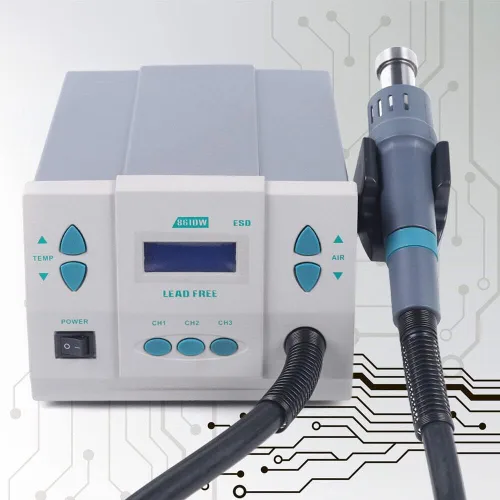 Miniatura 2 de Estación de retrabajo de aire caliente de 1000 W, pistola de calor de soldadura, estación de visualización digital 110 V US SMD, soporte ajustable