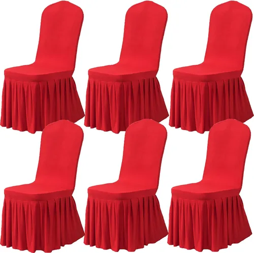 Miniatura 9 de Dimatic Juego de 2 fundas elásticas para sillas de comedor, fundas Parsons con falda, de elastano súper ajuste, funda protectora de asiento para Azul