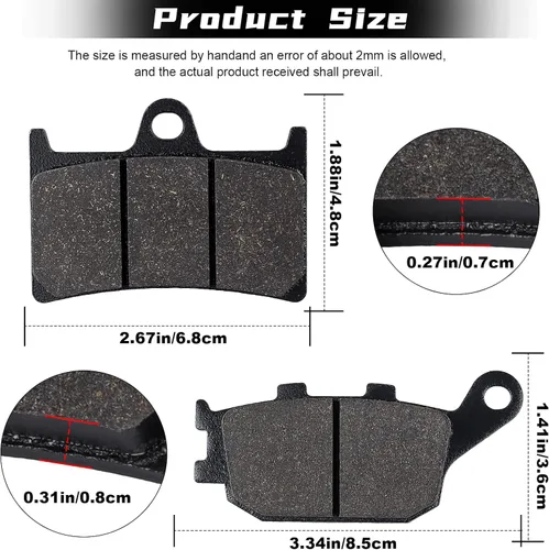 Miniatura 2 de Pastillas de Freno Delantero y Trasero para Yamaha FZ1 FZ6 FZ8 YZF R1/R6/R6S/ R7 XSR900 XSR700 MT07 MT09