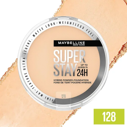 Miniatura 4 de Maybelline Super Stay Hasta 24HR Base Híbrida en Polvo, Maquillaje de Cobertura Media a Completa, Acabado Mate, 128, 1 Unidad SUPERSTAY POLVO 128