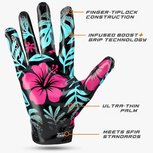 Miniatura 2 de Guantes de fútbol Grip Boost - Tecnología Stealth 6.0 Boost Plus adhesiva sólida - Guantes de fútbol para receptores amplios, tallas para hombres