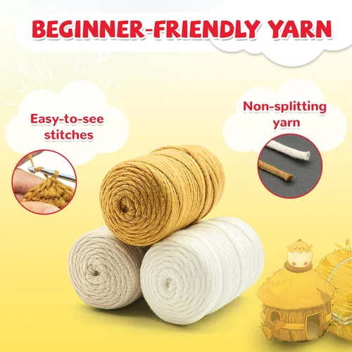 Miniatura 5 de SGIBYN Kit de Ganchillo para Principiantes con Tutoriales en Video Paso a Paso, Kit de Amigurumi de Pollos de Ganchillo de Inicio para Adolescentes