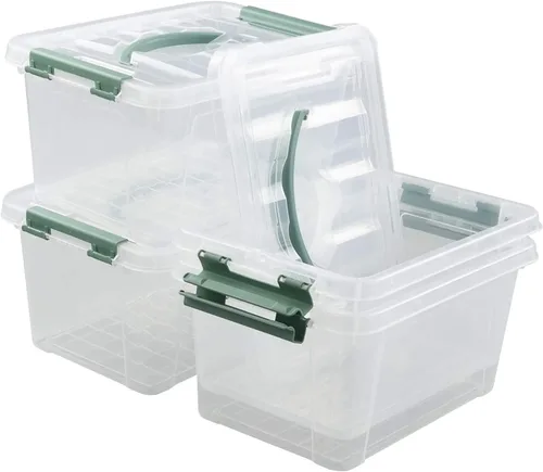 Miniatura 7 de Paquete de 4 cajas de almacenamiento transparentes de 6 cuartos de galón, contenedores de plástico con tapas