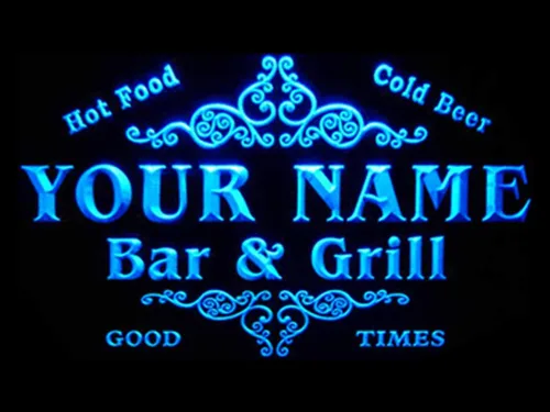 ADVPRO u-tm-b Nombre Personalizado Familia Bar & Grill Cerveza Home Bar LED Neon Sign Azul