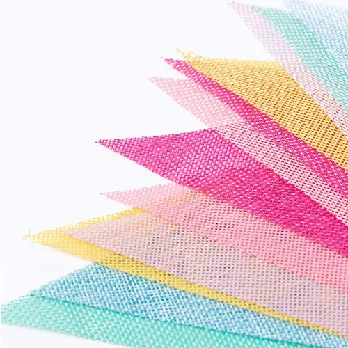 Miniatura 3 de ToBeIT Banderas triangulares colgantes de arpillera de imitación de tela multicolor triángulo banderines para fiestas y festivales colgantes
