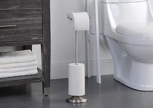 Miniatura 2 de SunnyPoint Soporte de rollo de papel higiénico con función de reserva, níquel satinado