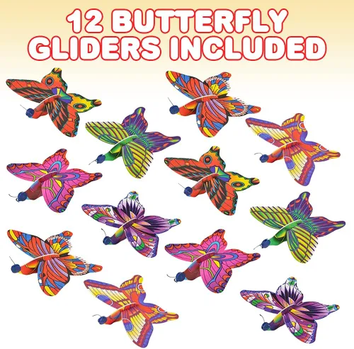 Miniatura 2 de ArtCreativity Planeadores de mariposa de espuma para niños, juego de 12, juguetes voladores para niños en varios diseños, juguetes al aire libre