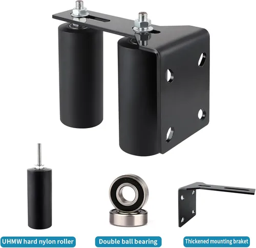 Miniatura 4 de Skelang Rodillo guía de puerta deslizante, guía de nailon duro UHMW de 6 pulgadas con soporte grueso, conjunto de soporte de puerta deslizante