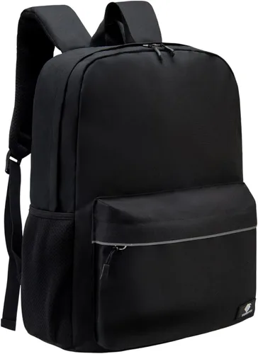 Fenrici - Mochila para niñas, niños y adolescentes, mochila reciclada para laptop, de 16 x 13.5 pulgadas, Computadora portátil, M, Negro