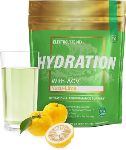 Essential Elements Paquetes de hidratación - Yuzu Lime Pack - Paquetes de electrolitos en polvo sin azúcar - 25 paquetes de electrolitos en polvo