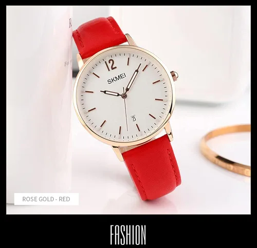 Miniatura 5 de SKMEI Womens Watches for Ladies Female Leather Band Big face Waterproof Thin Minimalist Fashion Casual Simple Dress Analog Quartz with Date Luminous