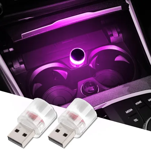 Miniatura 10 de Lámpara LED USB para interior de coche, luces LED USB mini universales para decoración de coche, luz nocturna LED USB mini enchufable, luz LED USB