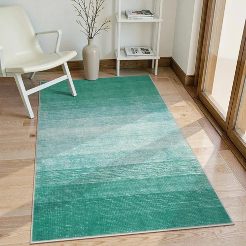 Miniatura 11 de Wonnitar Alfombra rosa lavable de 2 x 6 pies, moderna alfombra de pasillo de baño en degradé, contemporáneo, antideslizante, alfombra degradada