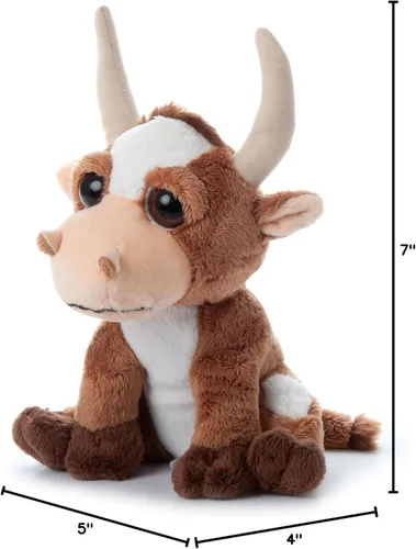 Miniatura 8 de The Petting Zoo Longhorn - Animal de peluche, regalos para niños, animales de zoológico de ojos brillantes, juguete de peluche de cuerno largo de 7
