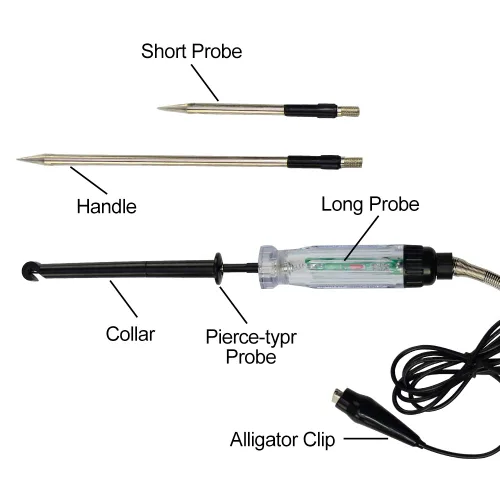 Miniatura 2 de allsun Probador de circuito audible automático, cable de perforación de cable de 6 a 12 V CC, luz de prueba de voltaje resistente, probador de luz