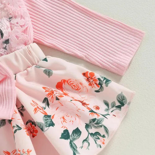 Miniatura 6 de Mubineo Ropa de primavera y otoño para bebé niña, traje de manga larga con encaje floral