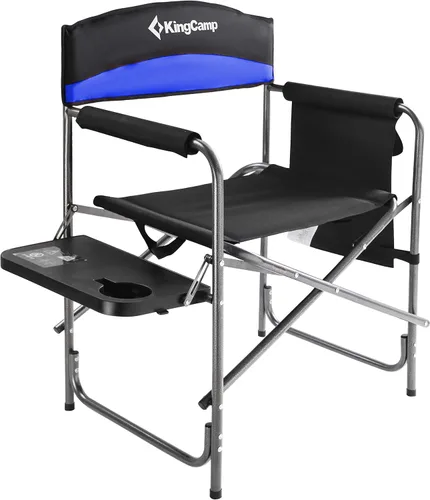 KingCamp silla de director plegable de campamento, silla con asiento acolchado de gran tamaño con mesa y bolsillos laterales, soporta 396 libras