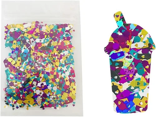 Miniatura 17 de Paquete de 0.35 onzas por paquete, astilla de 0.47 pulgadas con purpurina de huesos grandes, para festivales, rave, maquillaje, rostro, cuerpo