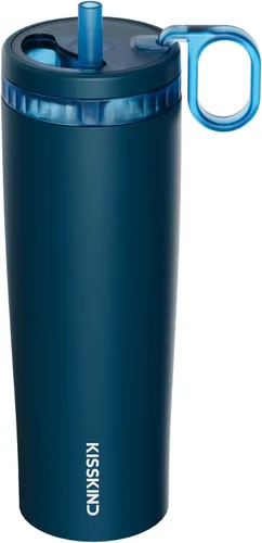 Miniatura 15 de KISSKIND Vaso de café helado con popote oculto, taza de café helado reutilizable de 20 onzas, taza de viaje con forro de cerámica que cabe en bolsas