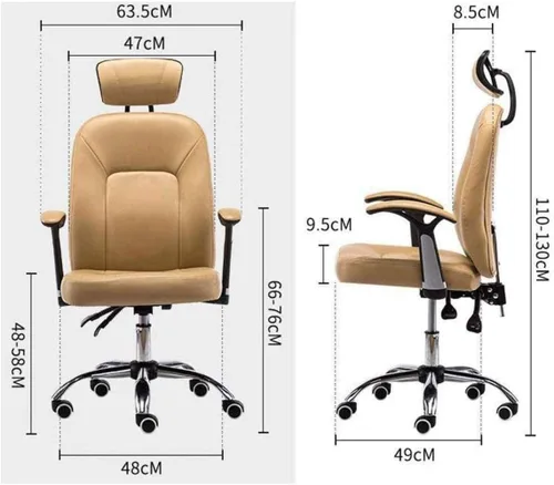 Miniatura 2 de Silla de oficina para computadora, silla ejecutiva de escritorio con brazos, silla giratoria de tareas con respaldo medio (D)