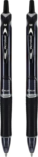 Miniatura 3 de Bolígrafo retráctil Acroball de tinta híbrida y punta media, de Pilot, Negro 2