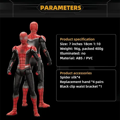 Miniatura 2 de LonullyMege No Way Home Spiderman Figuras de acción - 7 pulgadas, todos los articulados móviles, colección exquisita, modelo de regalo (Rojo y Negro)