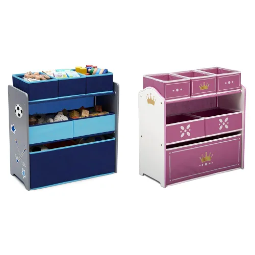 Miniatura 10 de Delta Children Design and Store Organizador de juguetes de 6 compartimientos, gris/azul