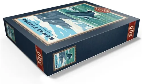 Miniatura 9 de MyPuzzle Parque Nacional de los Fiordos Kenai - Refugio de ballenas en la naturaleza, póster de viaje vintage, rompecabezas premium de 100 piezas