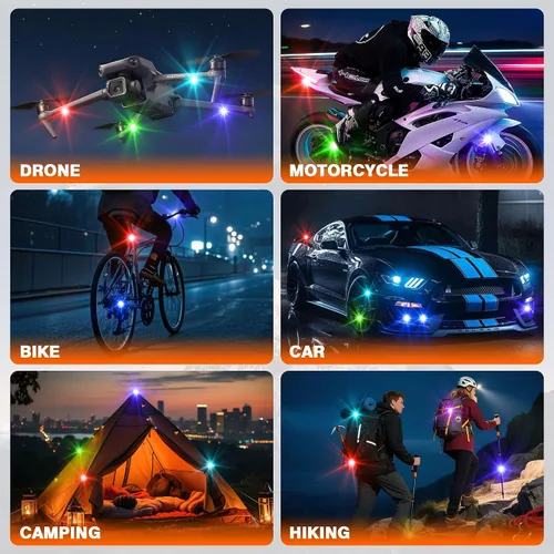 Miniatura 6 de Luces estroboscópicas LED inalámbricas con control remoto, alto brillo, 8 colores, luces anticolisión, impermeables, luces de advertencia