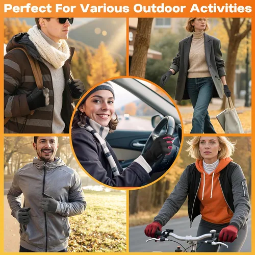 Miniatura 7 de Sukeen Guantes de invierno para hombres y mujeres, para pantalla táctil, antideslizantes, ligeros, para clima frío, guantes cálidos para correr