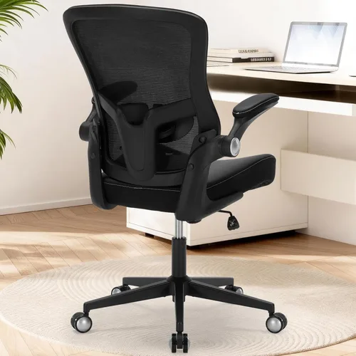 Miniatura 2 de Ergonomic PU Leather Office Chair, 400lbs Weight Capacity, Breathable Mesh Back, Adjustable Height & Flip-Up Arms, Heavy Duty Computer Desk Chair